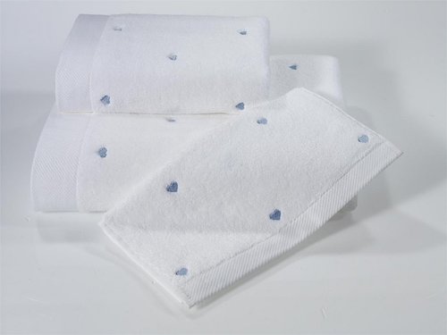 Набор полотенец для ванной 50х100, 75х150 Soft Cotton LOVE хлопковый микрокоттон голубой, фото, фотография