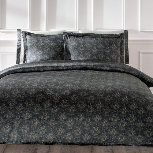 Постельное белье Tivolyo Home CHANEL сатин, жатый шёлк чёрный евро, фото, фотография