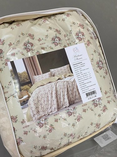 Постельное белье без пододеяльника с одеялом Madame Plumes ENCHANTED хлопковый сатин V2 евро, фото, фотография