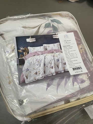 Постельное белье без пододеяльника с одеялом Madame Plumes ENCHANTED хлопковый сатин V3 евро, фото, фотография