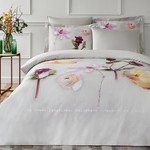 Постельное белье Tivolyo Home FLORIS хлопковый люкс-сатин серый евро, фото, фотография