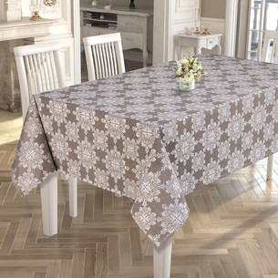 Скатерть прямоугольная DO&CO SARE жаккард коричневый 160х220