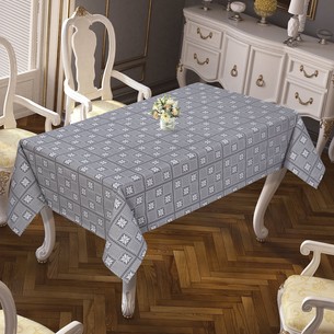 Скатерть прямоугольная DO&CO MEVA жаккард серебро 160х220
