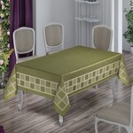 Скатерть прямоугольная DO&CO FIRUZE жаккард зелёный 160х220, фото, фотография