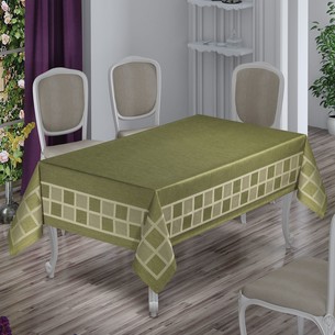 Скатерть прямоугольная DO&CO FIRUZE жаккард зелёный 160х220