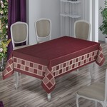 Скатерть прямоугольная DO&CO FIRUZE жаккард бордовый 160х220, фото, фотография