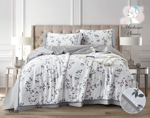 Постельное белье без пододеяльника с одеялом Madame Plumes SERENE тенсель V2 евро, фото, фотография