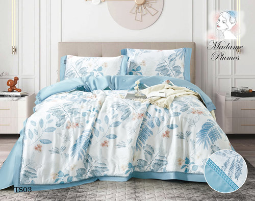 Постельное белье без пододеяльника с одеялом Madame Plumes SERENE тенсель V3 евро, фото, фотография