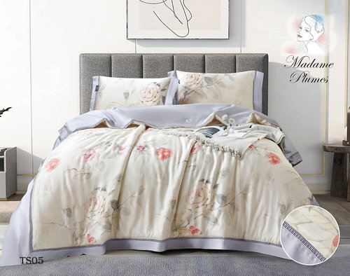 Постельное белье без пододеяльника с одеялом Madame Plumes SERENE тенсель V5 евро, фото, фотография