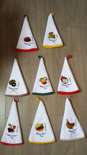 Кухонное полотенце Maison Dor TAFTING хлопковая вафля яблоко D=70, фото, фотография
