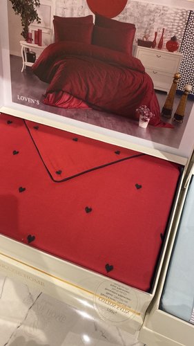 Постельное белье Grazie Home LOVEN'S хлопковый сатин делюкс бордовый+чёрный евро, фото, фотография