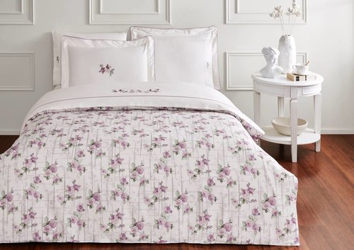 Постельное белье Tivolyo Home SOFFIE BRODERY хлопковый сатин делюкс розовый евро, фото, фотография