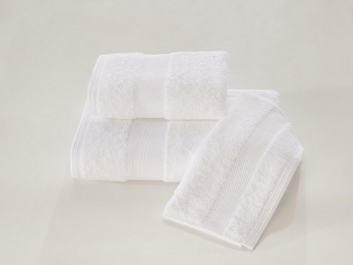 Набор полотенец для ванной 2 пр. Soft Cotton DELUXE хлопковая махра белый, фото, фотография