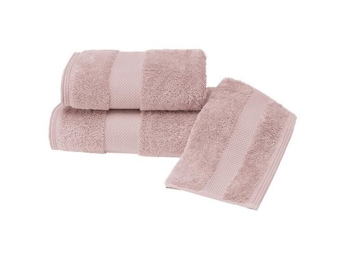 Набор полотенец для ванной 2 пр. Soft Cotton DELUXE хлопковая махра розовый, фото, фотография