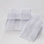 Набор полотенец для ванной 2 пр. Soft Cotton DELUXE хлопковая махра светло-голубой, фото, фотография