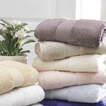 Набор полотенец для ванной 2 пр. Soft Cotton DELUXE хлопковая махра светло-голубой, фото, фотография