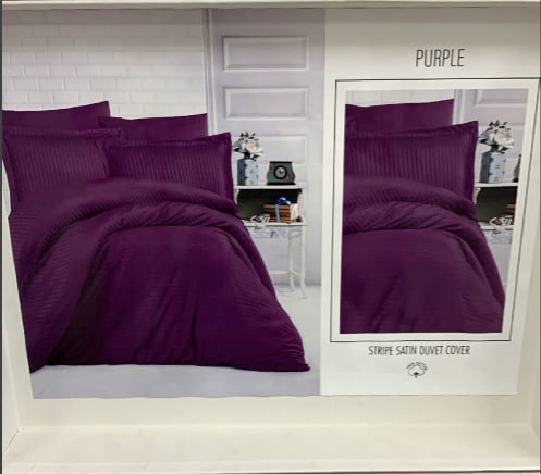 Постельное белье Karven CIZGILI хлопковый сатин purple семейный, фото, фотография