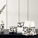 Подарочный набор полотенец для ванной 3 пр. + спрей Tivolyo Home CHEETAH хлопковая махра белый, фото, фотография