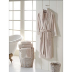 Халат женский Soft Cotton MAYA хлопковая махра бежевый XL, фото, фотография