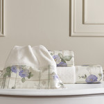 Подарочный набор полотенец для ванной 30х50, 50х100, 75х150 + спрей Tivolyo Home SOFFIE хлопковая махра лиловый, фото, фотография