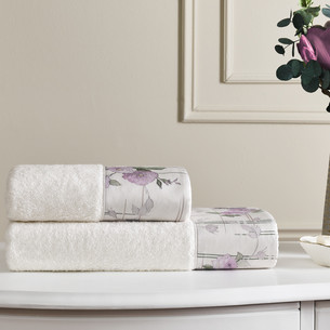 Подарочный набор полотенец для ванной 2 пр. Tivolyo Home SOFFIE хлопковая махра розовый