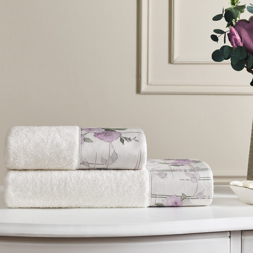 Подарочный набор полотенец для ванной 2 пр. Tivolyo Home SOFFIE хлопковая махра розовый, фото, фотография