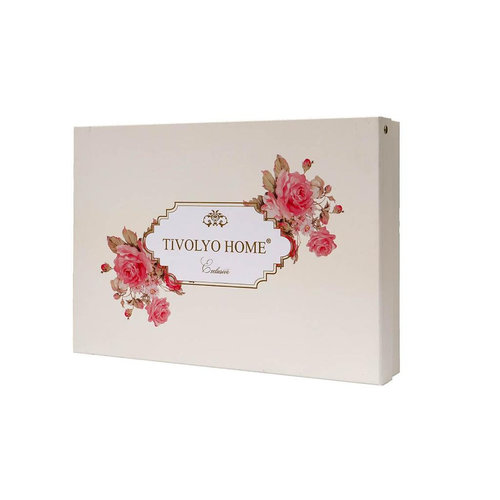 Подарочный набор полотенец для ванной 2 пр. Tivolyo Home SOFFIE хлопковая махра розовый, фото, фотография