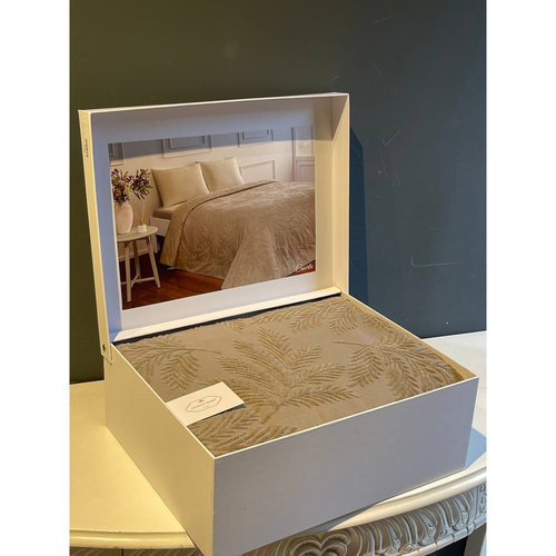 Махровая простынь-покрывало для укрывания Tivolyo Home CASERTA хлопок коричневый 160х220, фото, фотография