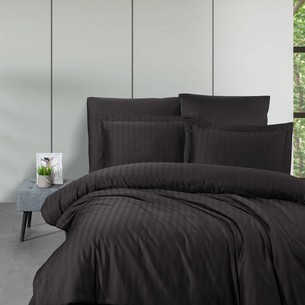 Постельное белье DO&CO STRIPE хлопковый сатин делюкс шоколадный семейный