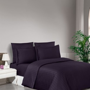 Постельное белье DO&CO STRIPE хлопковый сатин делюкс фиолетовый семейный