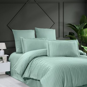 Постельное белье DO&CO STRIPE хлопковый сатин делюкс фисташковый евро