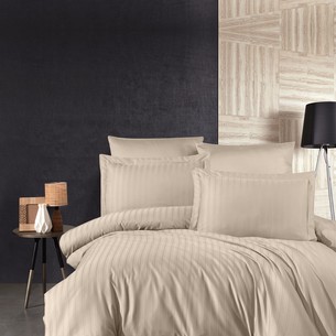 Постельное белье DO&CO STRIPE хлопковый сатин делюкс капучино евро