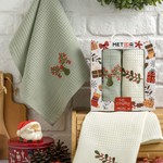 Подарочный набор полотенец для кухни 40х60(2) Meteor NEW YEAR хлопковая вафля V3, фото, фотография