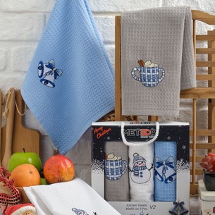 Подарочный набор полотенец для кухни 40х60(3) Meteor TREE хлопковая вафля V2