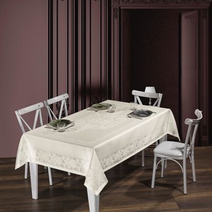 Скатерть прямоугольная DO&CO VIYANA жаккард кремовый 160х220