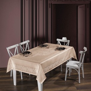 Скатерть прямоугольная DO&CO VIYANA жаккард капучино 160х220