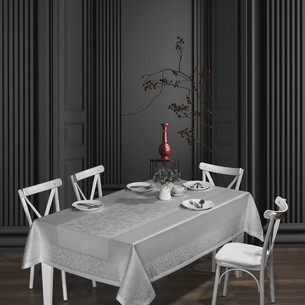 Скатерть прямоугольная DO&CO VERONA жаккард серый 160х220