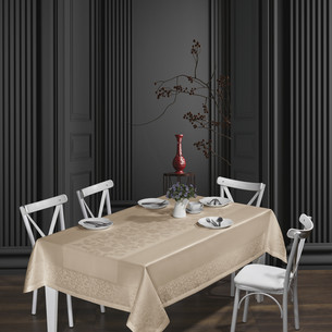 Скатерть прямоугольная DO&CO VERONA жаккард капучино 160х220