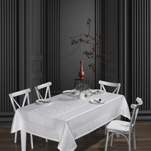 Скатерть прямоугольная DO&CO VERONA жаккард белый 160х220