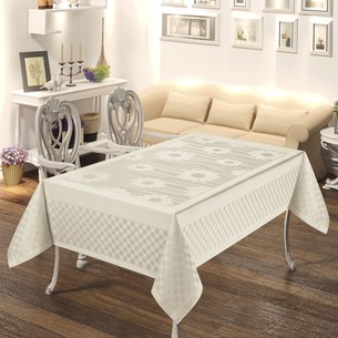 Скатерть прямоугольная DO&CO PRIZMA жаккард кремовый 160х300