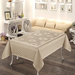 Скатерть прямоугольная DO&CO PRIZMA жаккард капучино 160х220