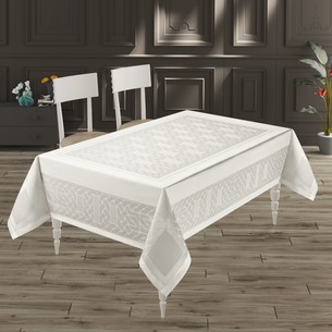 Скатерть прямоугольная DO&CO GALAKSI жаккард кремовый 160х300