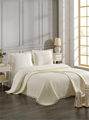 Покрывало DO&CO CALISTA жаккард хлопок кремовый 220х240, фото, фотография