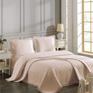 Покрывало DO&CO CALISTA жаккард хлопок персиковый 220х240