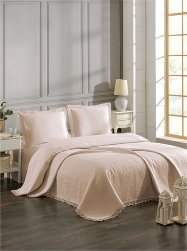 Покрывало DO&CO CALISTA жаккард хлопок персиковый 220х240, фото, фотография