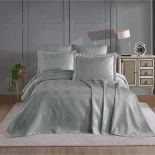 Покрывало гобеленовое DO&CO PETEK жаккард полиэстер серый 240х260