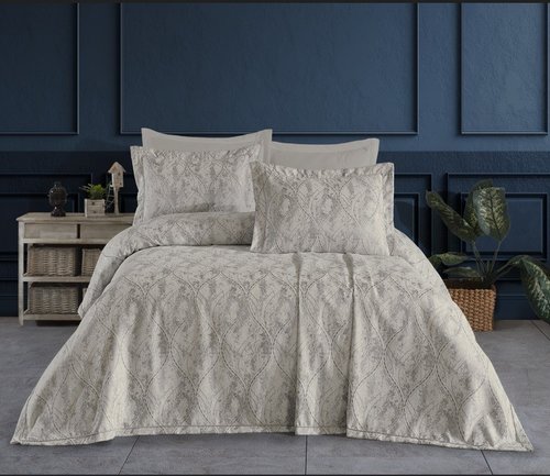 Покрывало гобеленовое DO&CO LULU жаккард полиэстер бежевый 240х260, фото, фотография