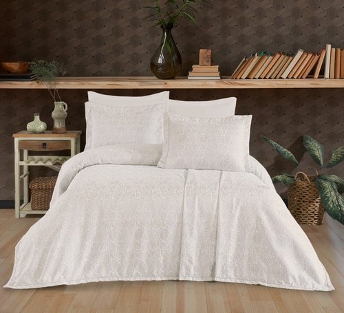 Покрывало гобеленовое DO&CO AYDA жаккард полиэстер кремовый 240х260, фото, фотография