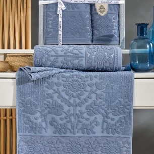 Подарочный набор полотенец для ванной 50х90, 70х140 Philippus LYDIA хлопковая махра голубой