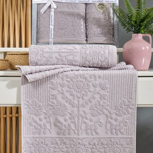 Подарочный набор полотенец для ванной 50х90, 70х140 Philippus LYDIA хлопковая махра серый